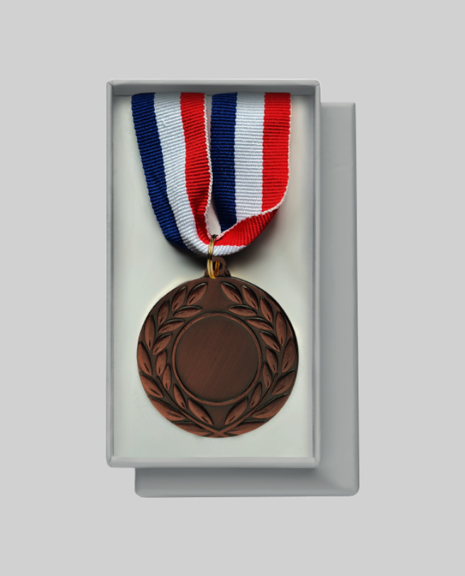 Custom Stainless Steel Medal with Ribbon