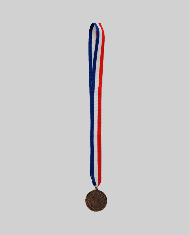 Custom Stainless Steel Medal with Ribbon Alternate View
